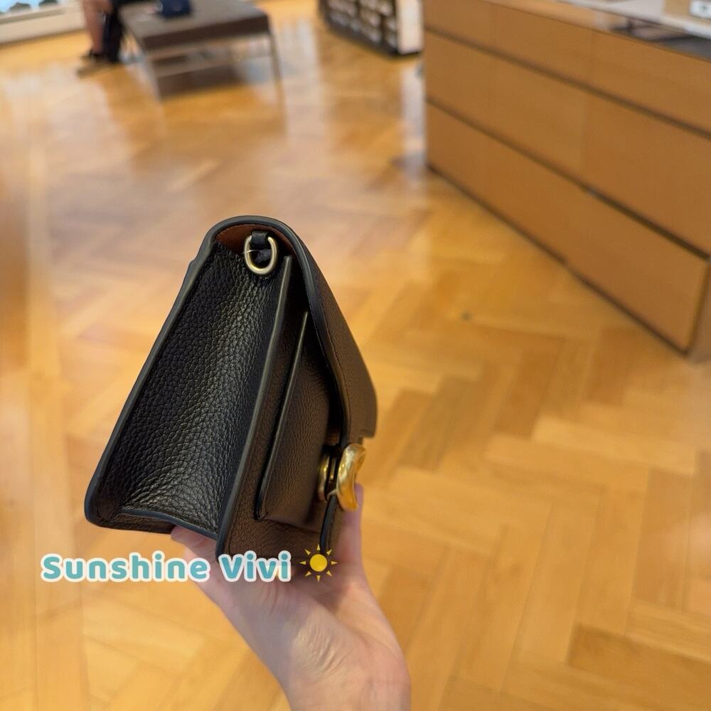 NWT Coach TABBY CE772 Chain Clutch Shoulder Bag Crossbody Brass black Leather - Picture 3 of 9